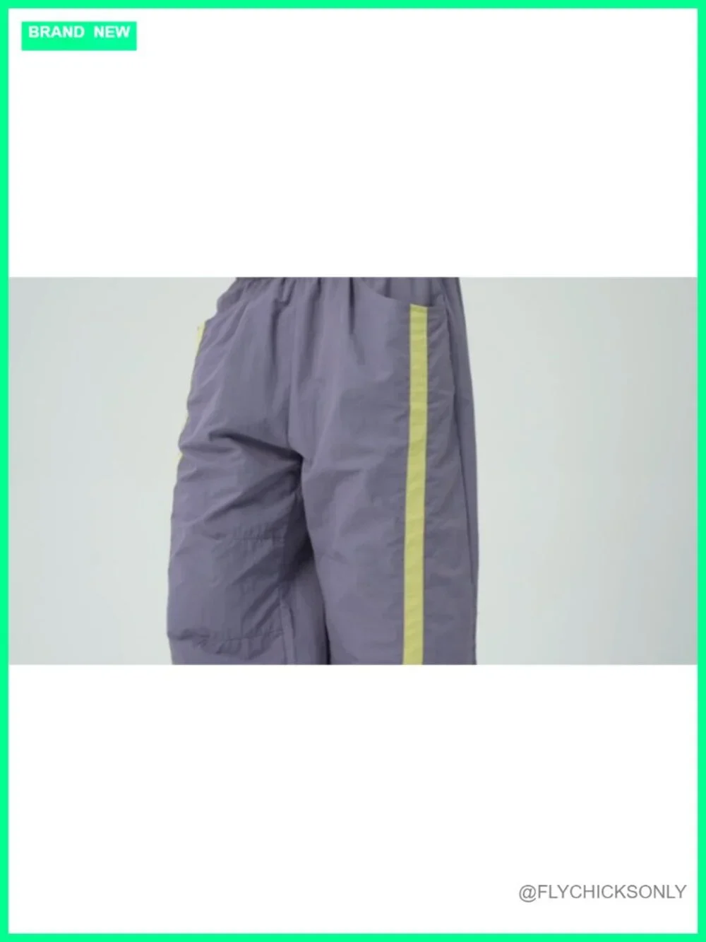 Wide Leg Track Pants with Pockets Elastic Waist Contrast Stripe Athleisure - Picture 7 of 7
